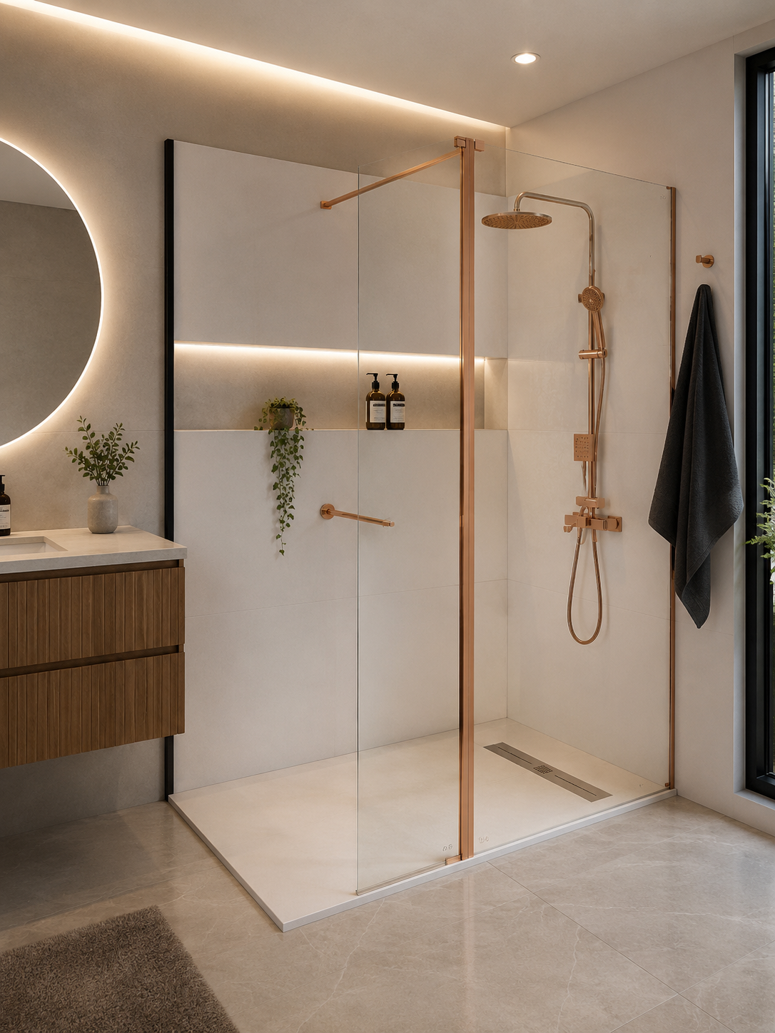 Paroi de douche Viena Rose Gold — Aqua Baño Tétouan & Tanger